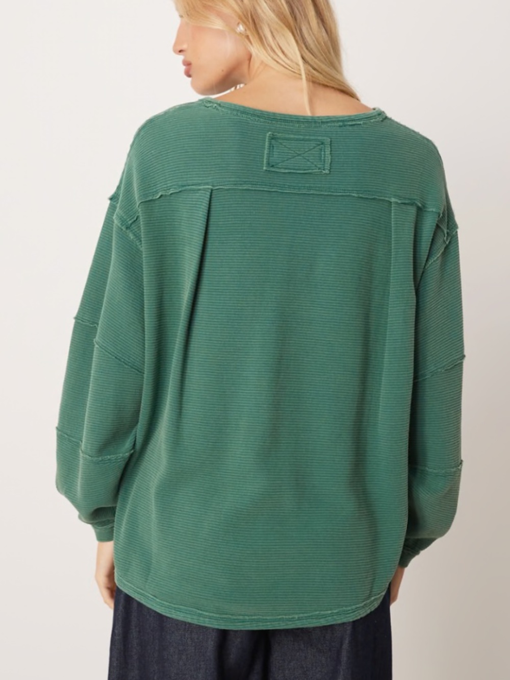 We The Free Total Eclipse Oversized Long Sleeve Tee Pine Forest Size XL NWT - Picture 3 of 10